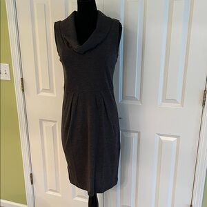 Ann Taylor Sleeveless Cowl Neck Dress in Dark Gray 10 wool blend NEW